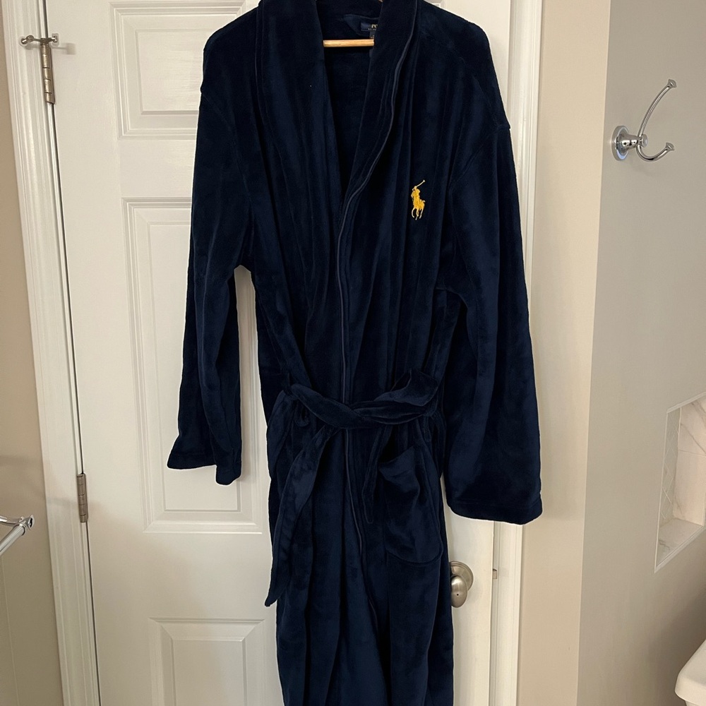Polo Ralph Lauren Navy Fleece Robe L/XL